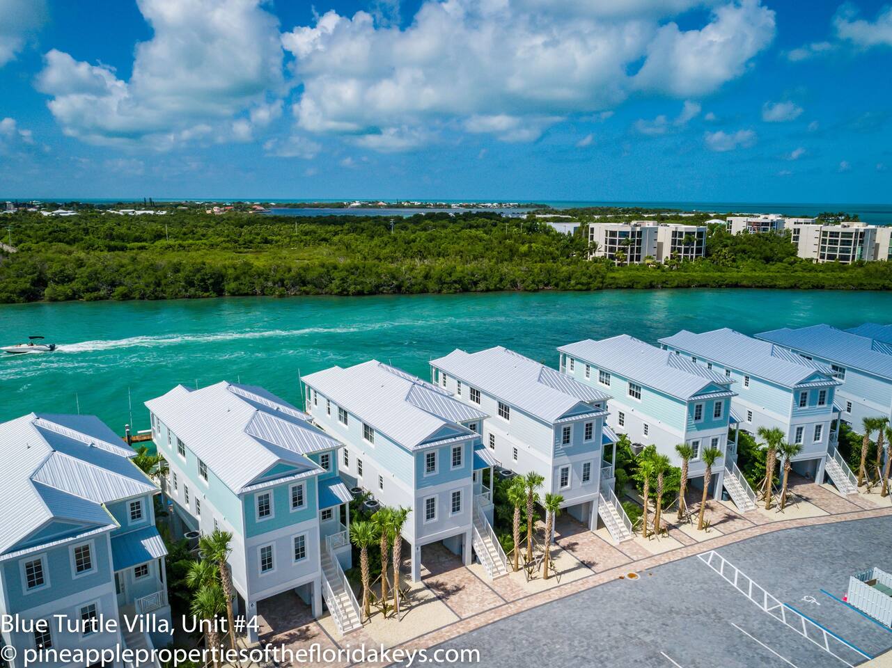 Arial view of property and canal