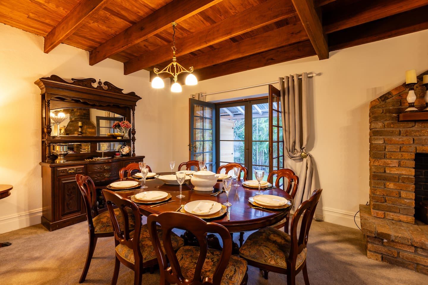 Formal dining comfortably seats 8
