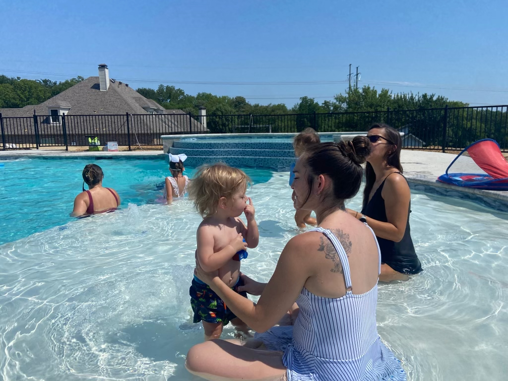 Two large lounging ledges are perfect for hanging out with the littles