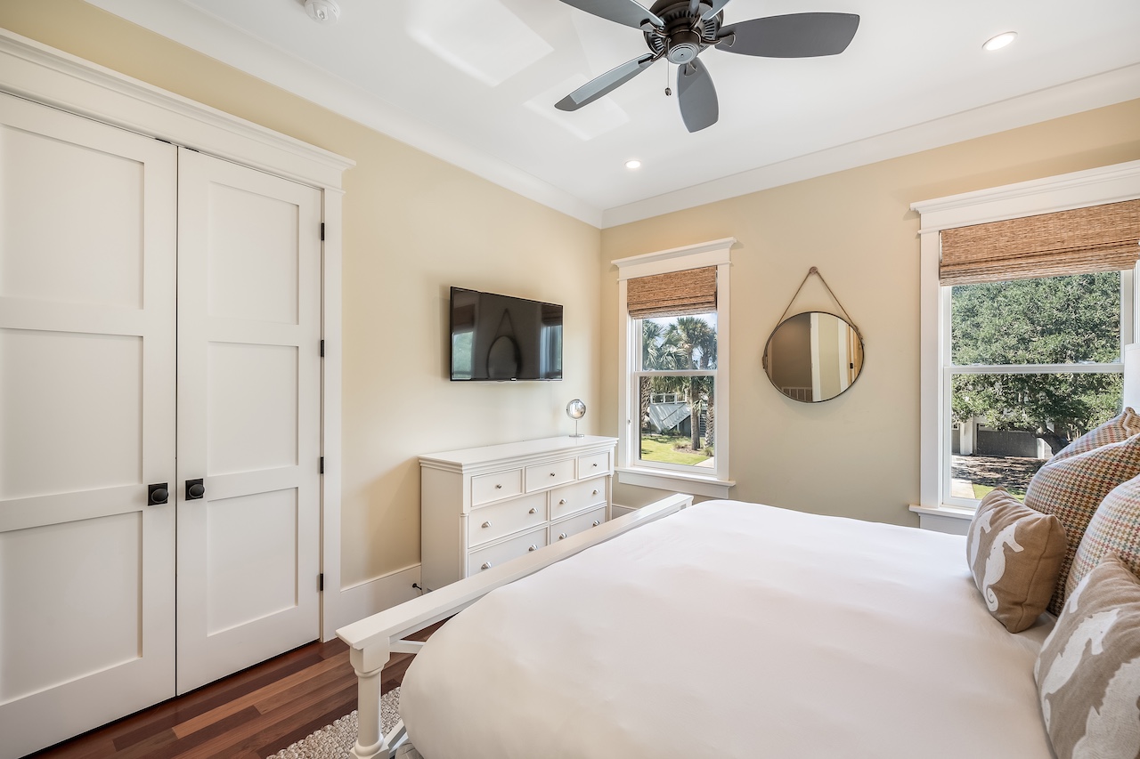 Bedroom 5:  King Bed + Ensuite + TV Shore Thing | 4001 Palm Blvd | Isle of Palms, SC | IOP Escapes