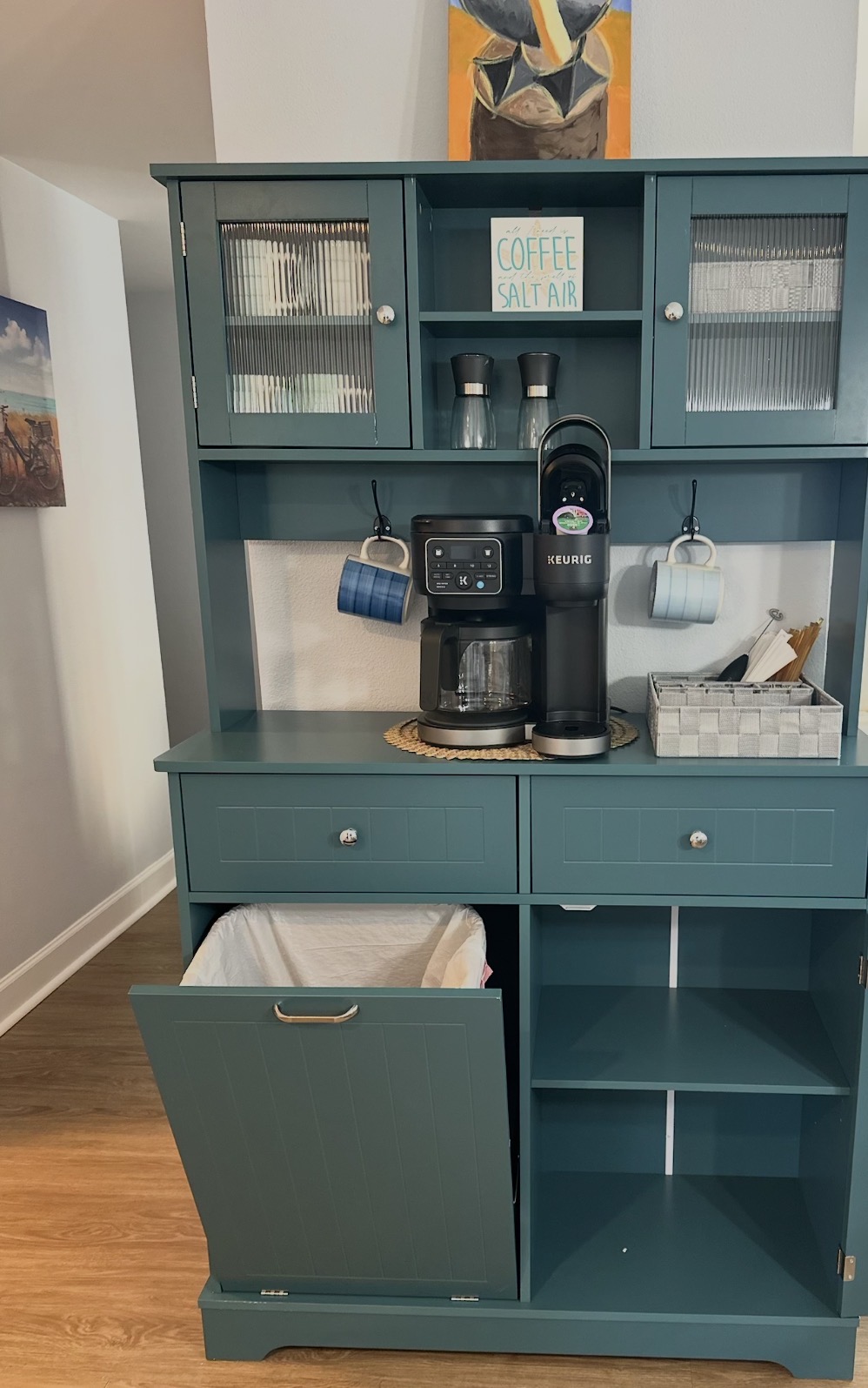 New coffee bar in the dining room. 
