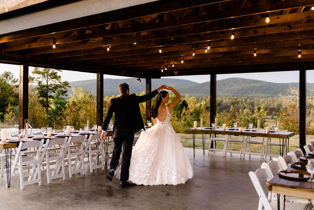 Covered event space for dining, dancing, and celebrating.