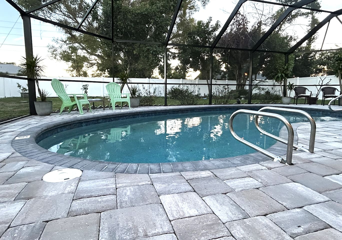 New Resurfaced Pool, Pavers, and Pool Cage