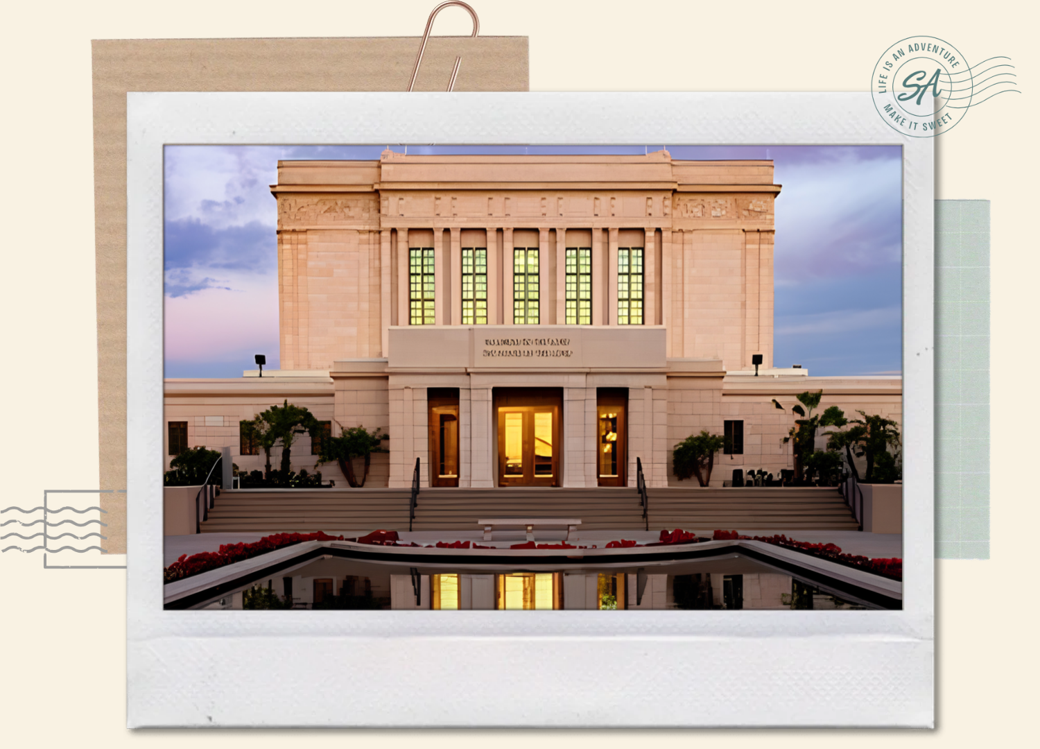 Mesa Arizona Temple Visitor's Center

Stroll the beautifully kept grounds and gardens, and
stop into the visitors' center. During the holidays the
grounds glow with lights.

The house is just 15 minutes away from the attraction.