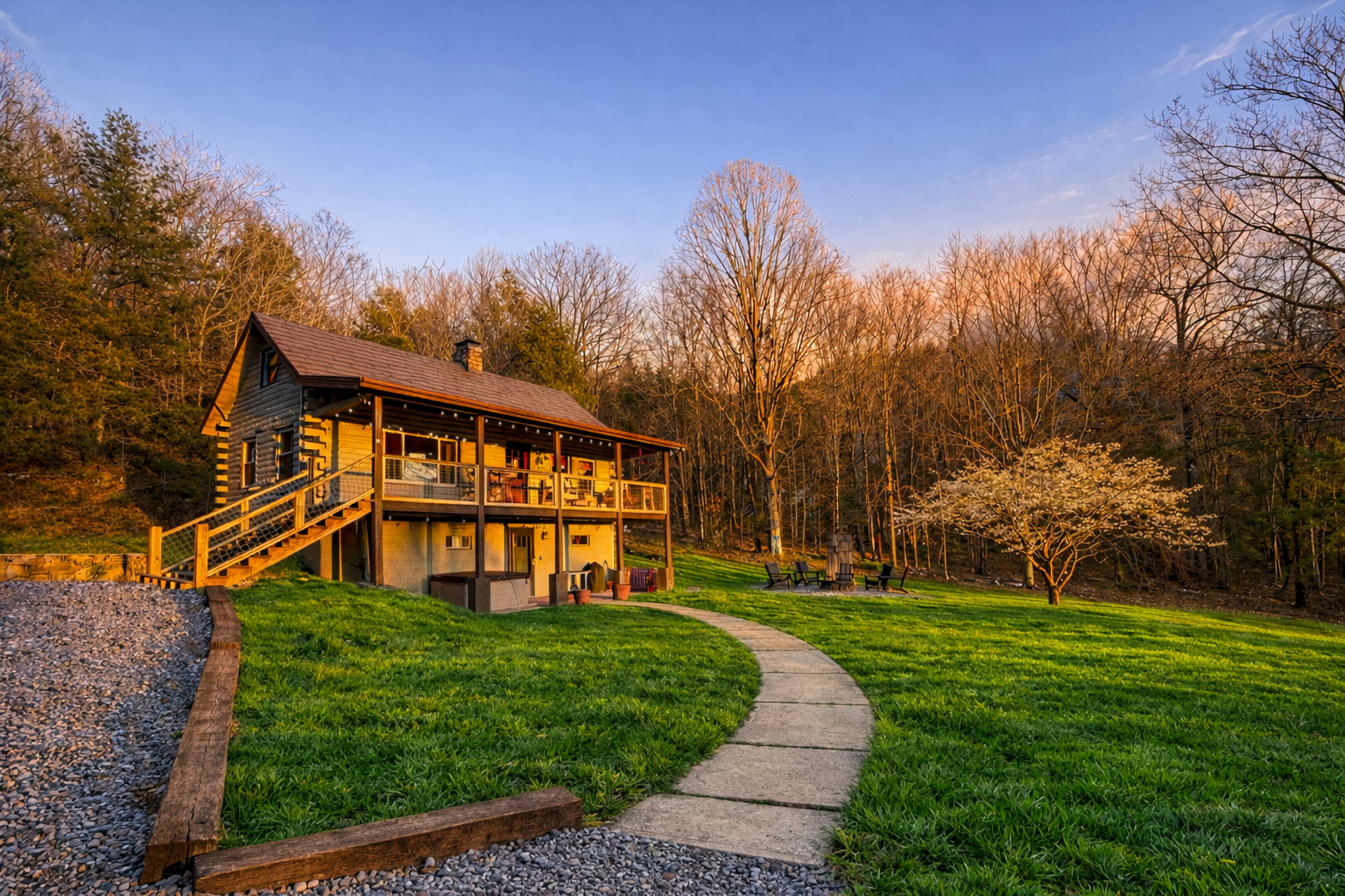 Golden Cabin compliments of the Smoky Mountain sunsets.