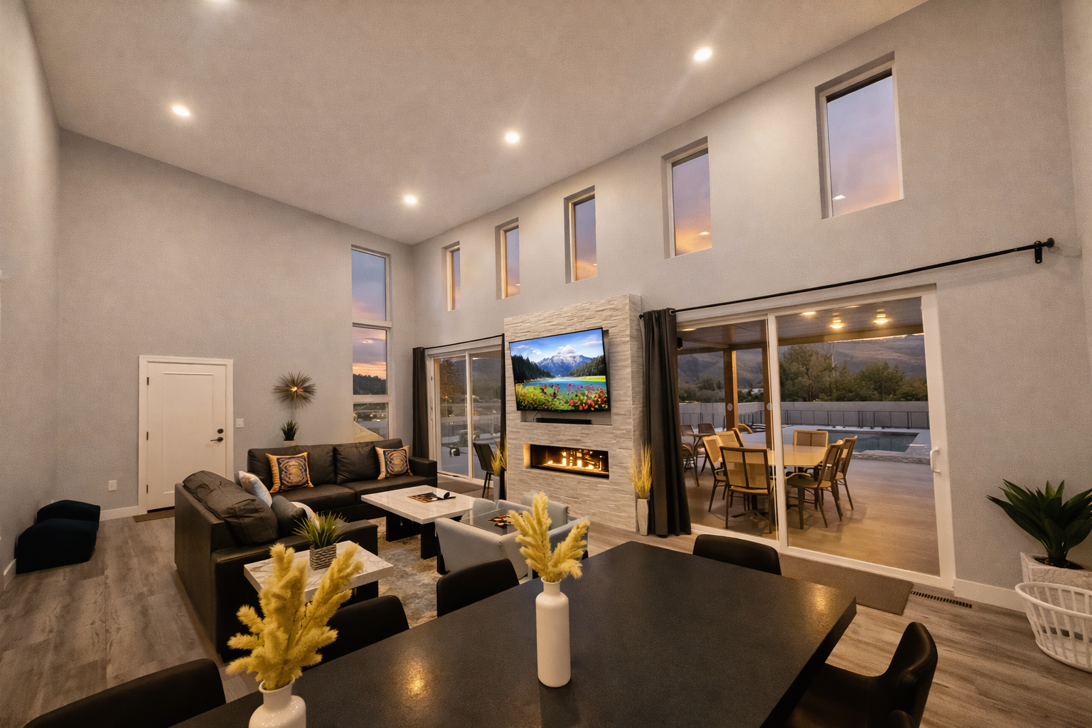 Great Room with 75 Inch Smart TV