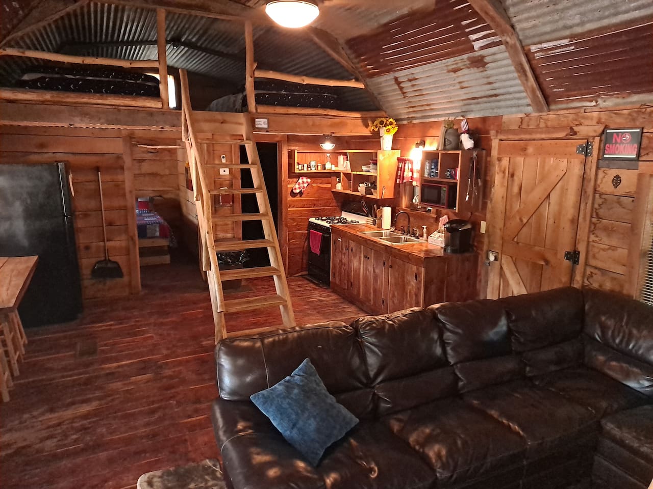 Kitchen area. Loft above has two full beds.