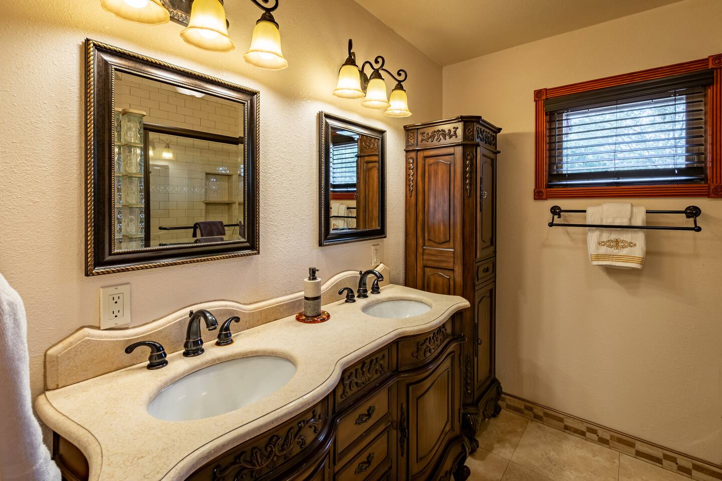 Master bathroom with double sinks
