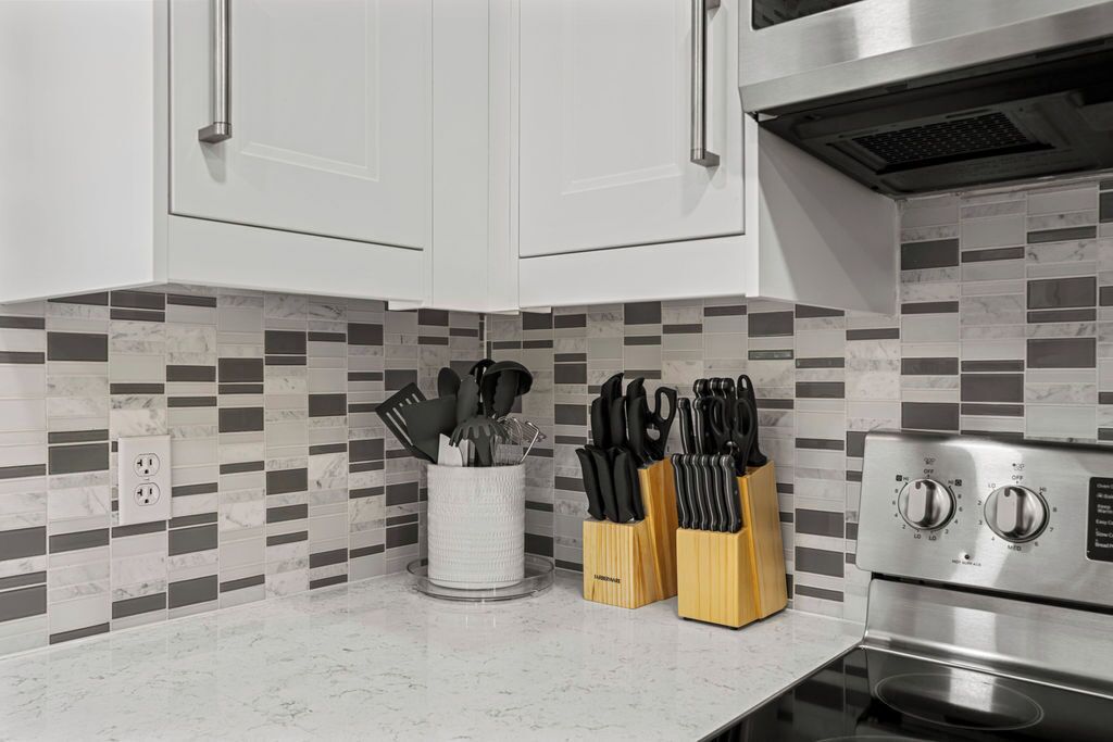 Spacious and fully-stocked kitchen