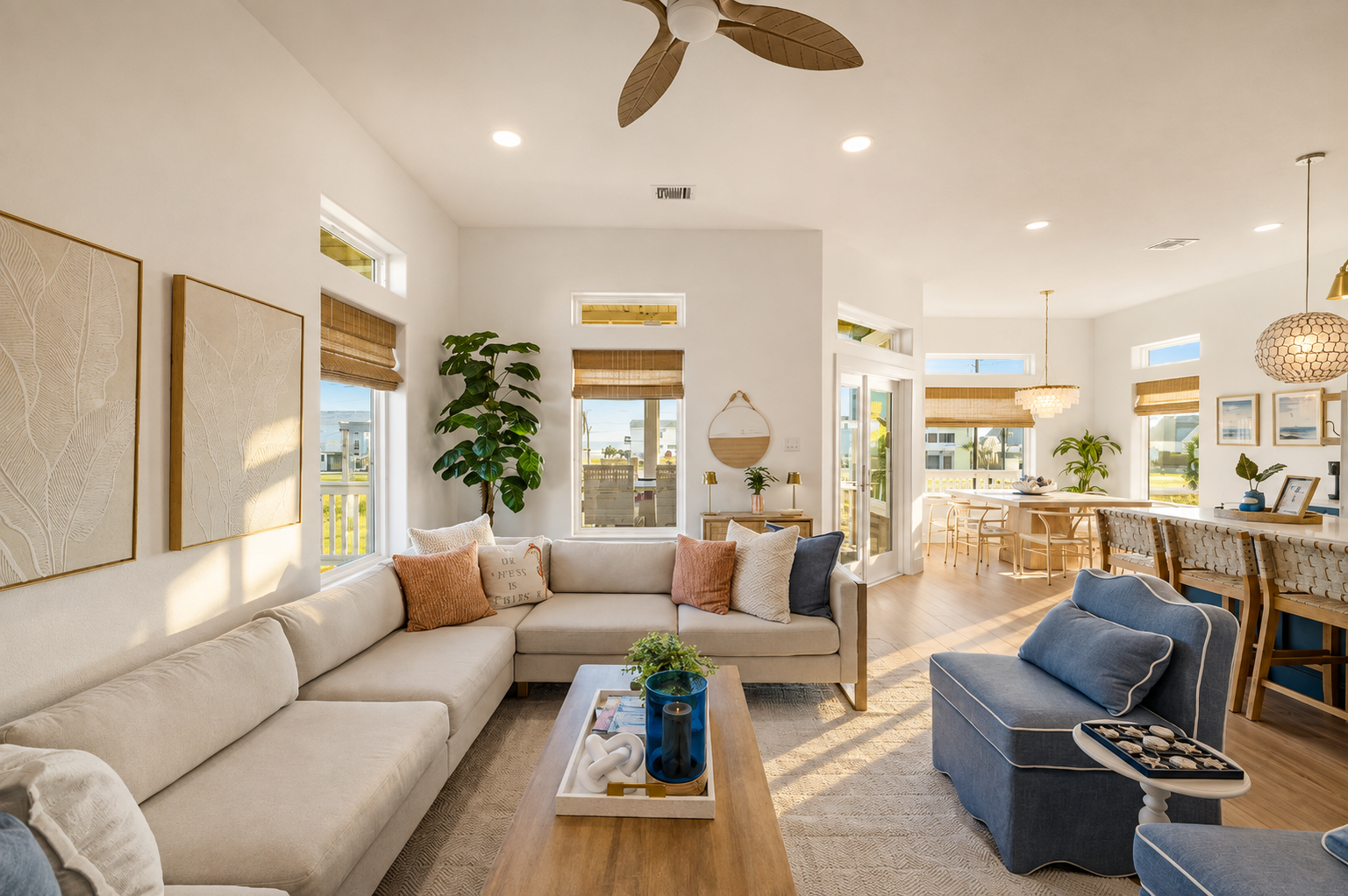 Comfortable seating to watch TV, hang out and play games.