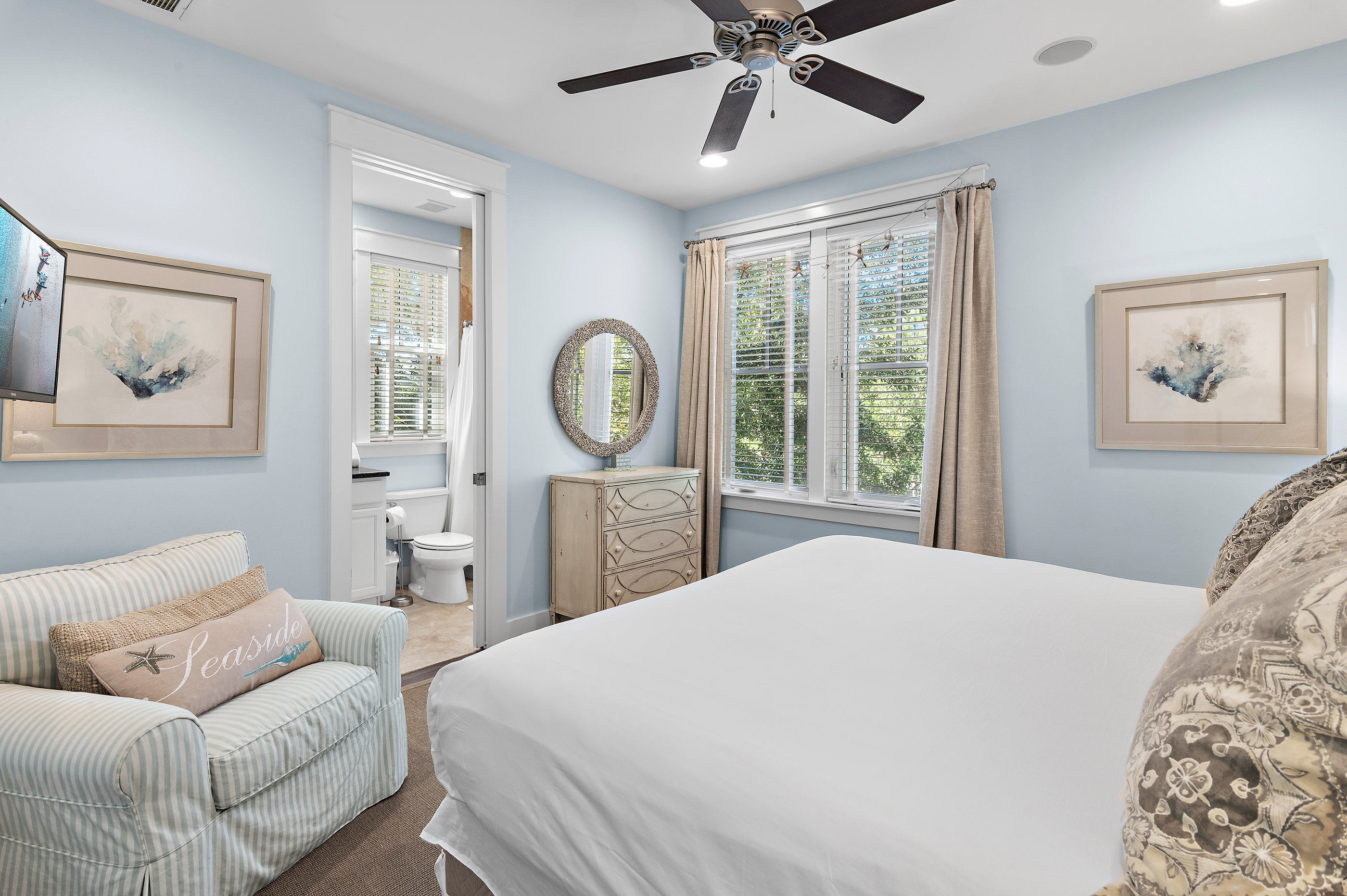 Guest Bedroom with King Bed and premium bedding