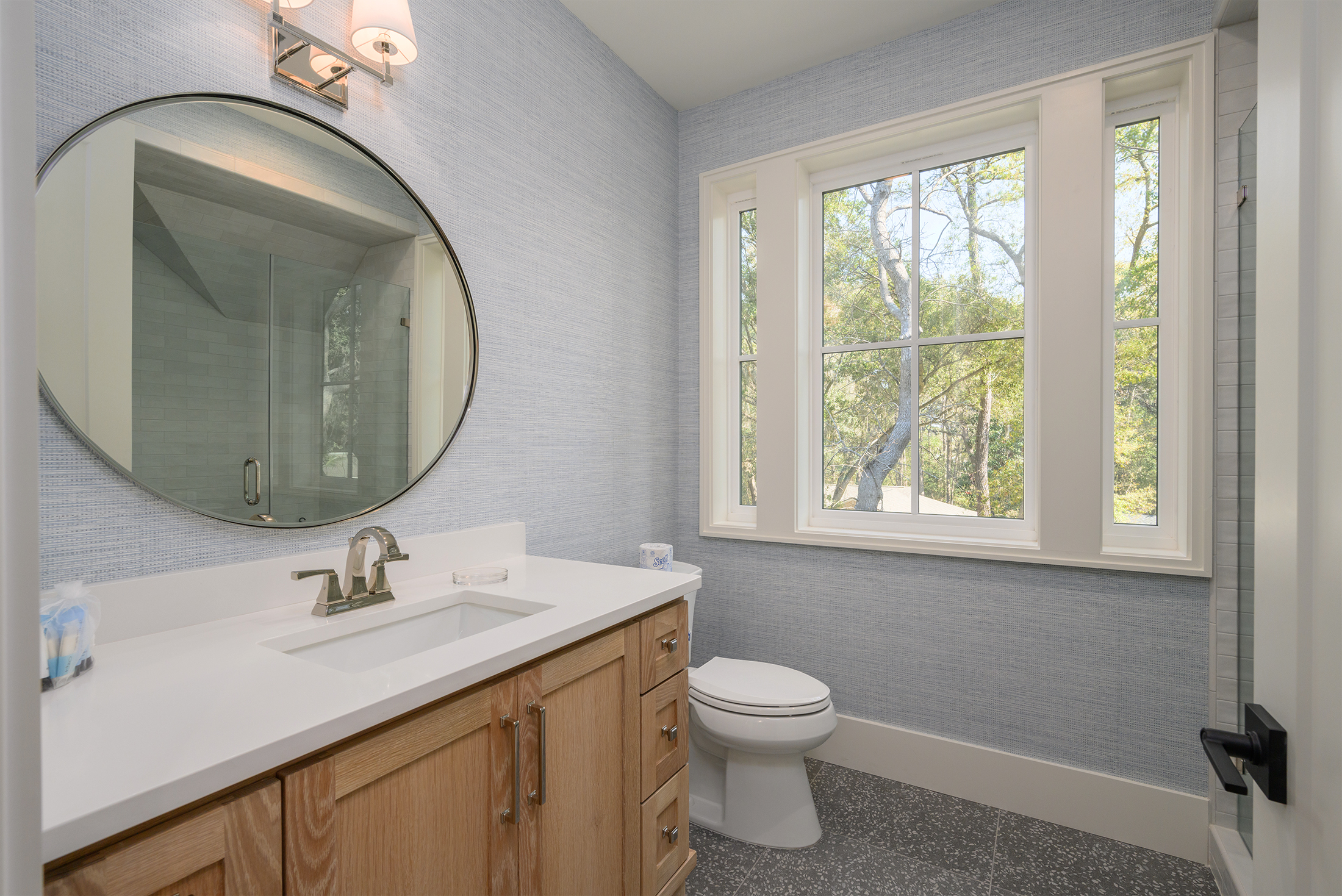 Upstairs front corner bedroom private bathroom