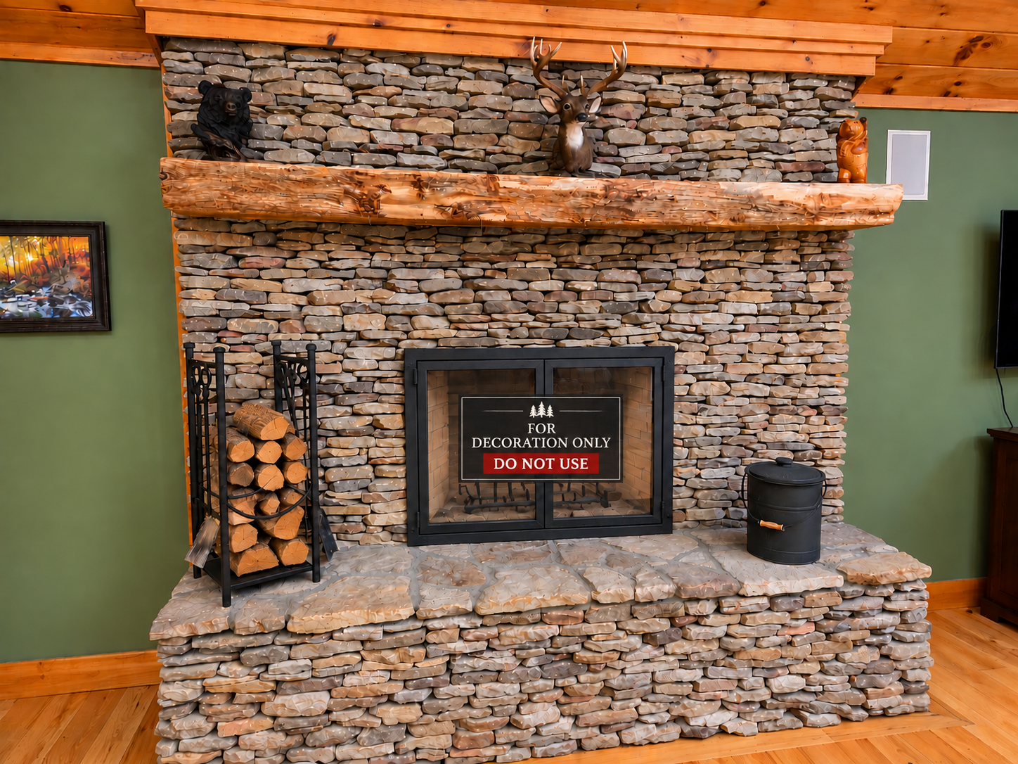 Rustic Fireplace Decoration
