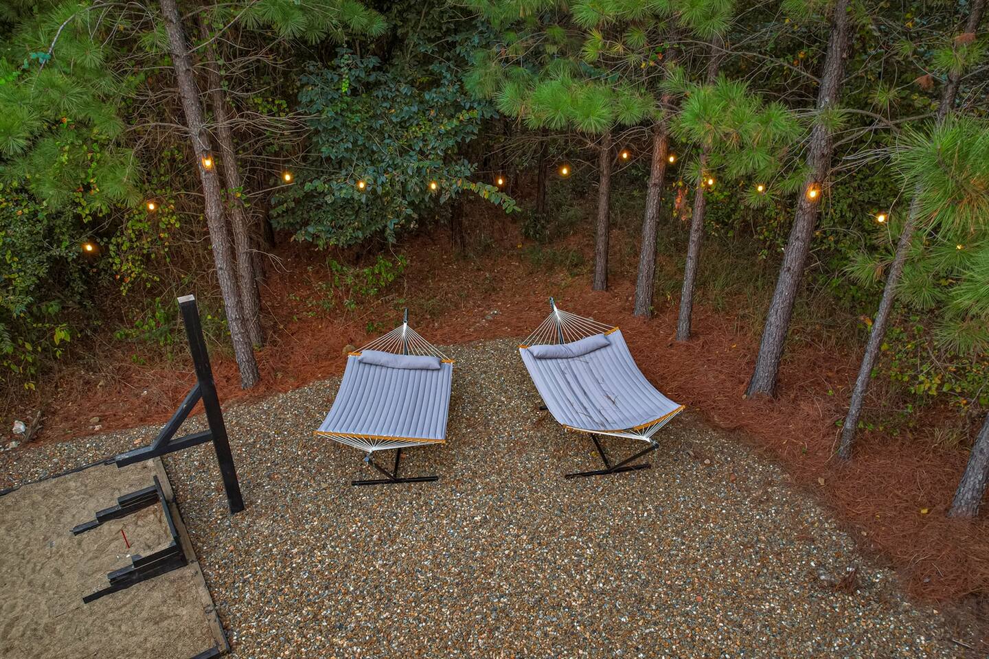 Sway gently beneath the trees, book in hand and birdsong overhead—this hammock was made for midday dreams.