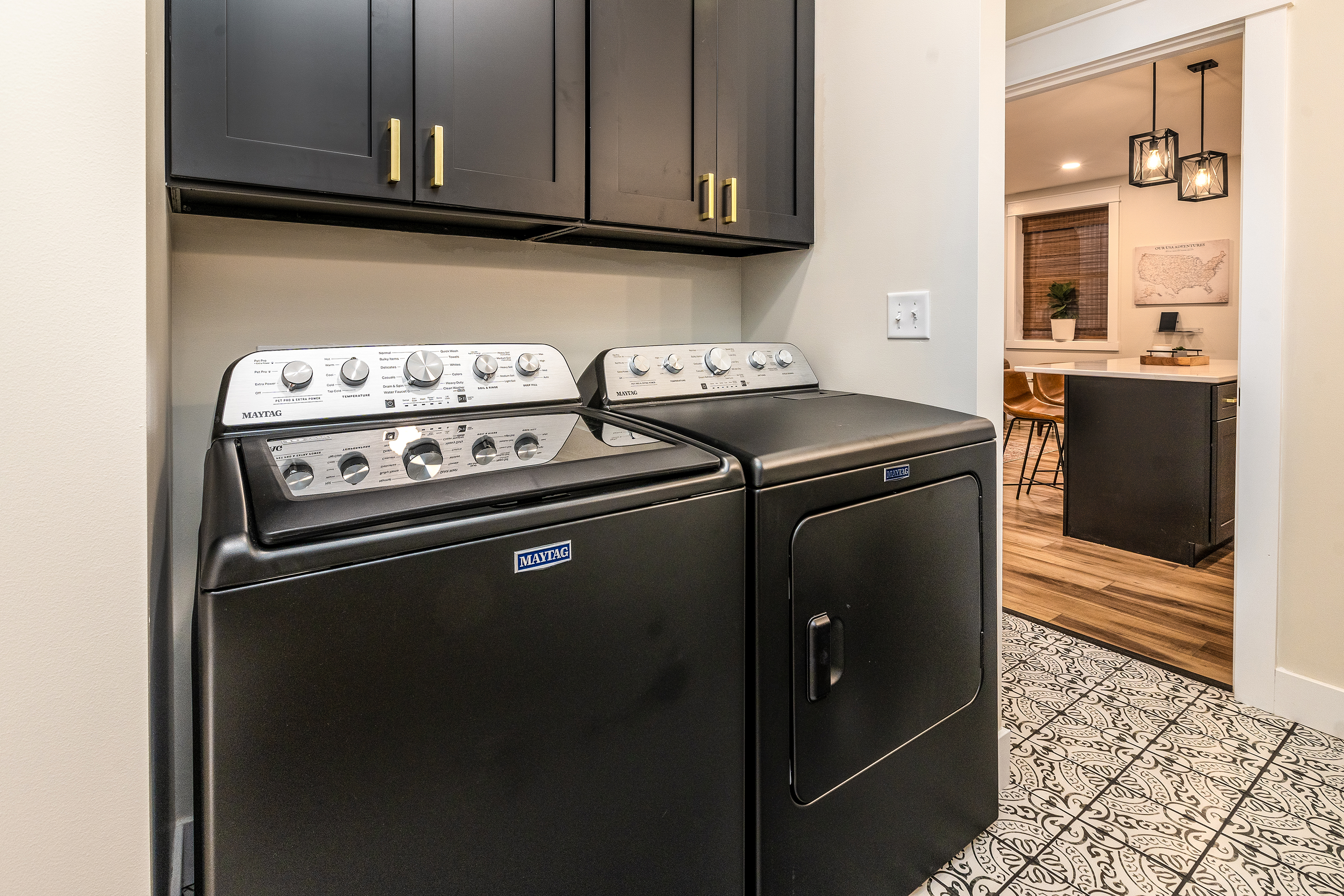Washer and dryer in the bathroom