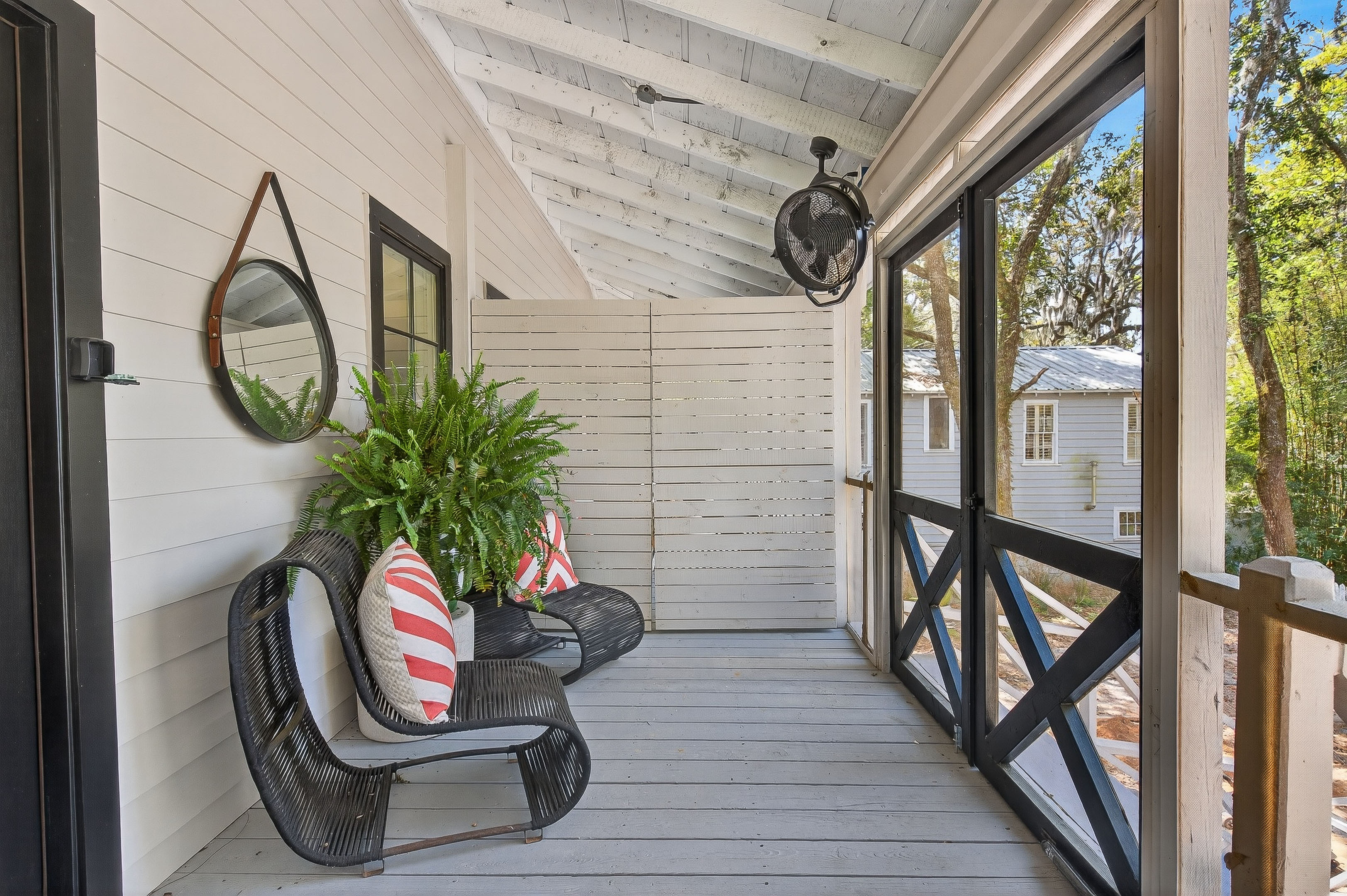 Breezy screened porch with space to unwind