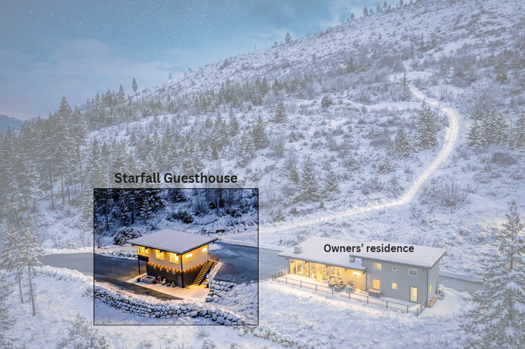 Owners live on site in the main home. Guests have full access to the guesthouse (upper level above the garage) and amenities outside around the lower part of the garage.