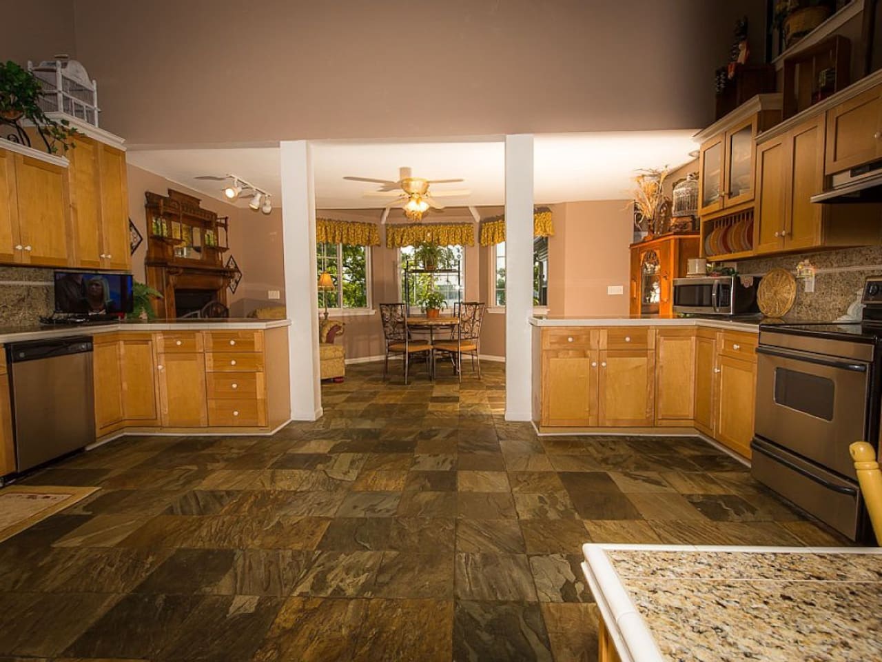 Lake view fully equipped kitchen