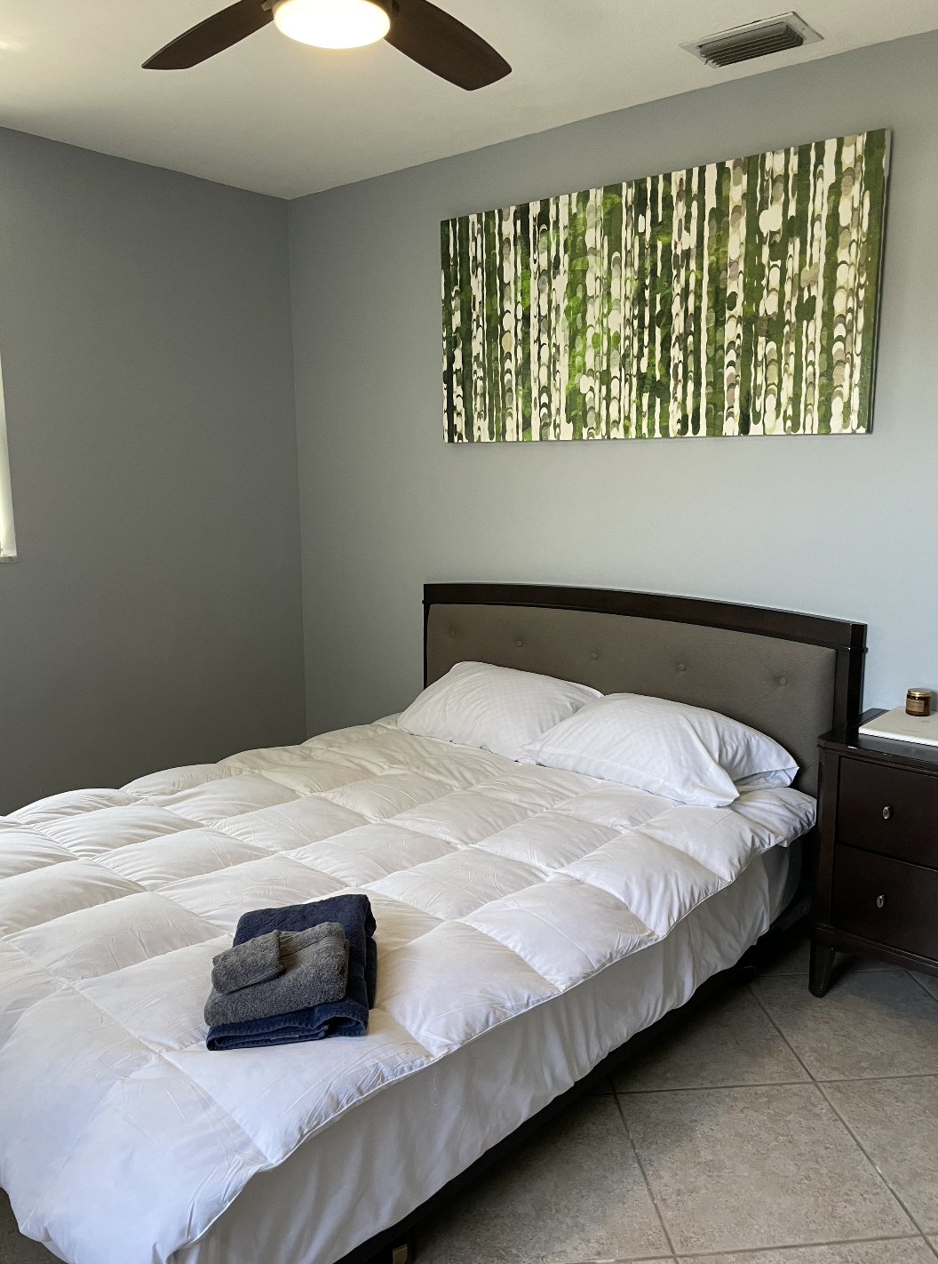 The third bedroom is located in the front of the house next to the restroom in the hallway immediately next door.