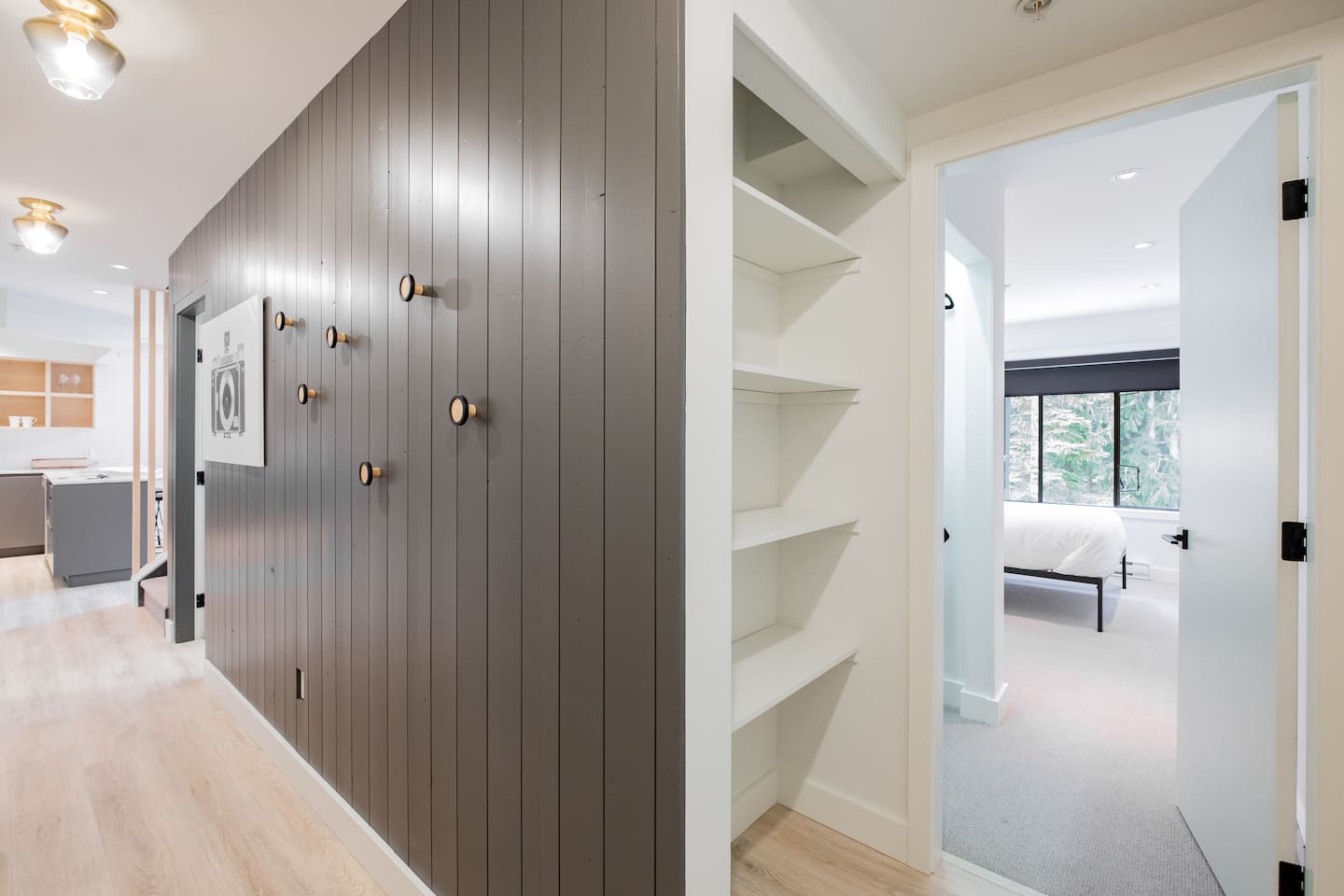 Extra storage space at the end of the hall.