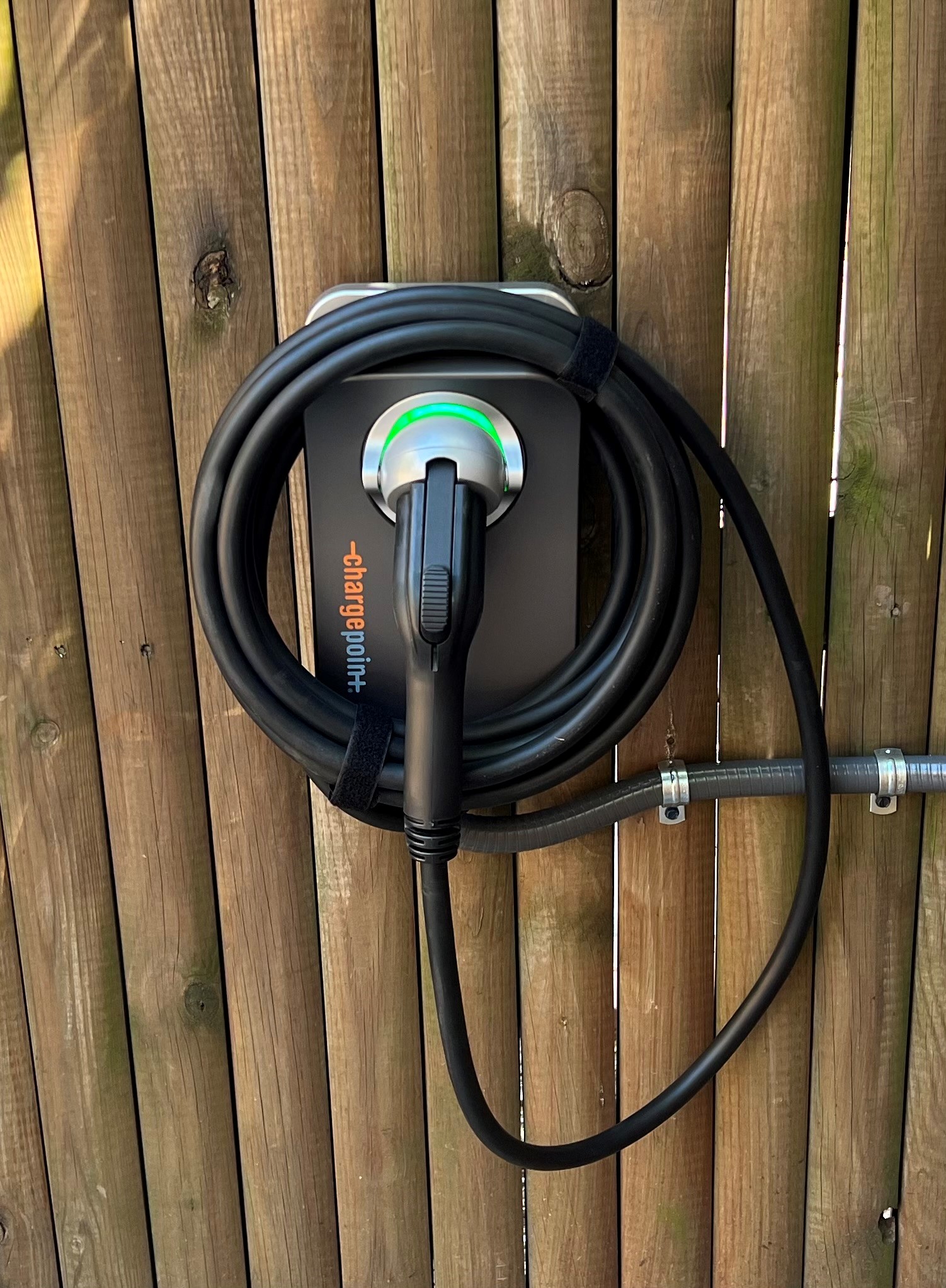Complimentary EV charging with ChargePoint Home Flex 50 amp Level 2 charger.