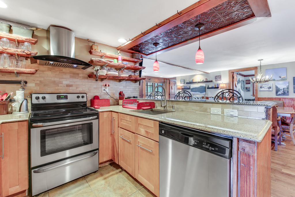 Plenty of prep space for family meals or group cooking.