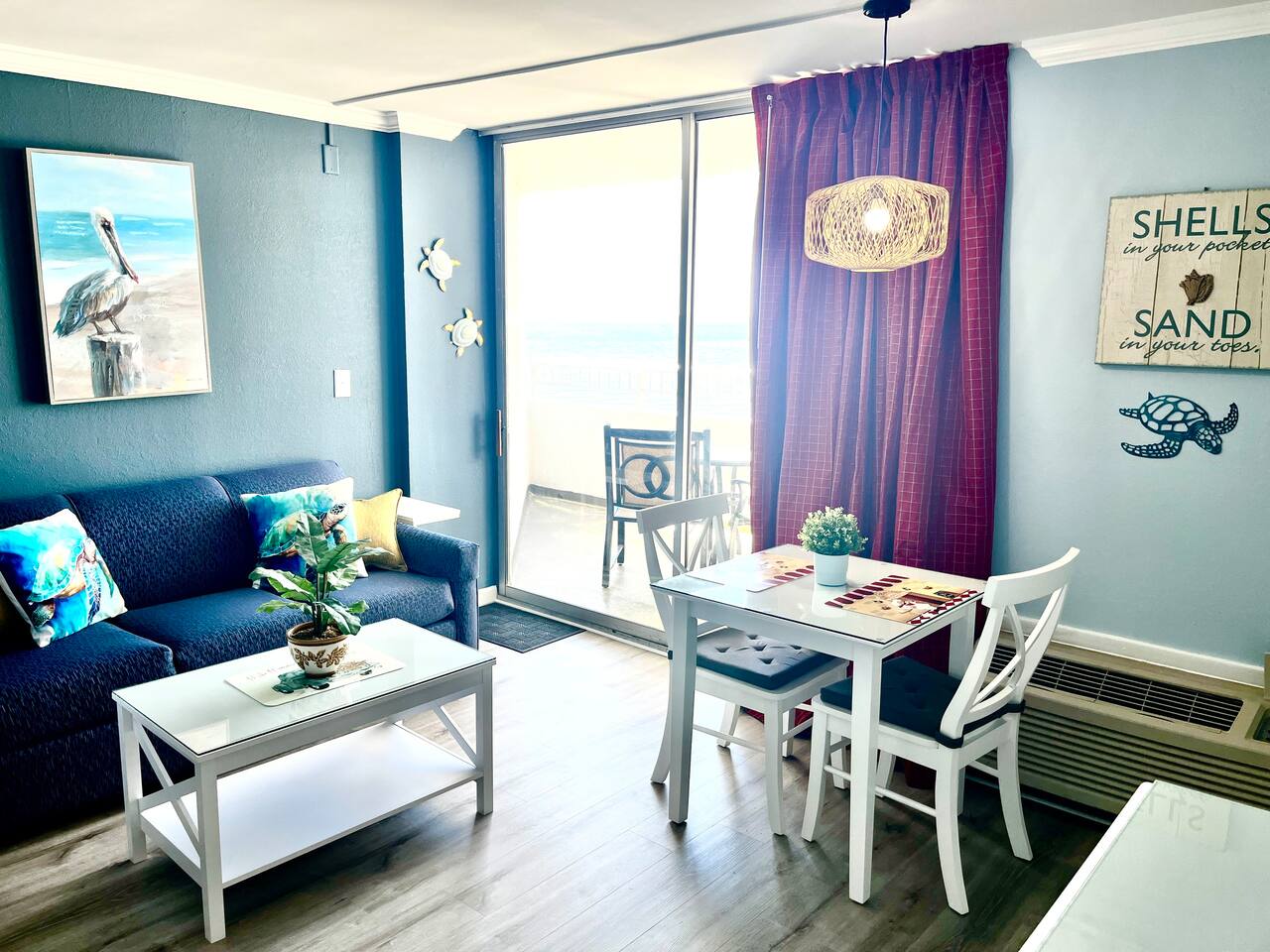 Very nice living area leading out to the balcony where you can enjoy the views of Beach, Ocean, and Ocean Annies.
