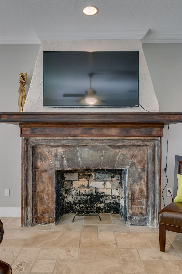 Decorative Fireplace with 55 Inch TV Above