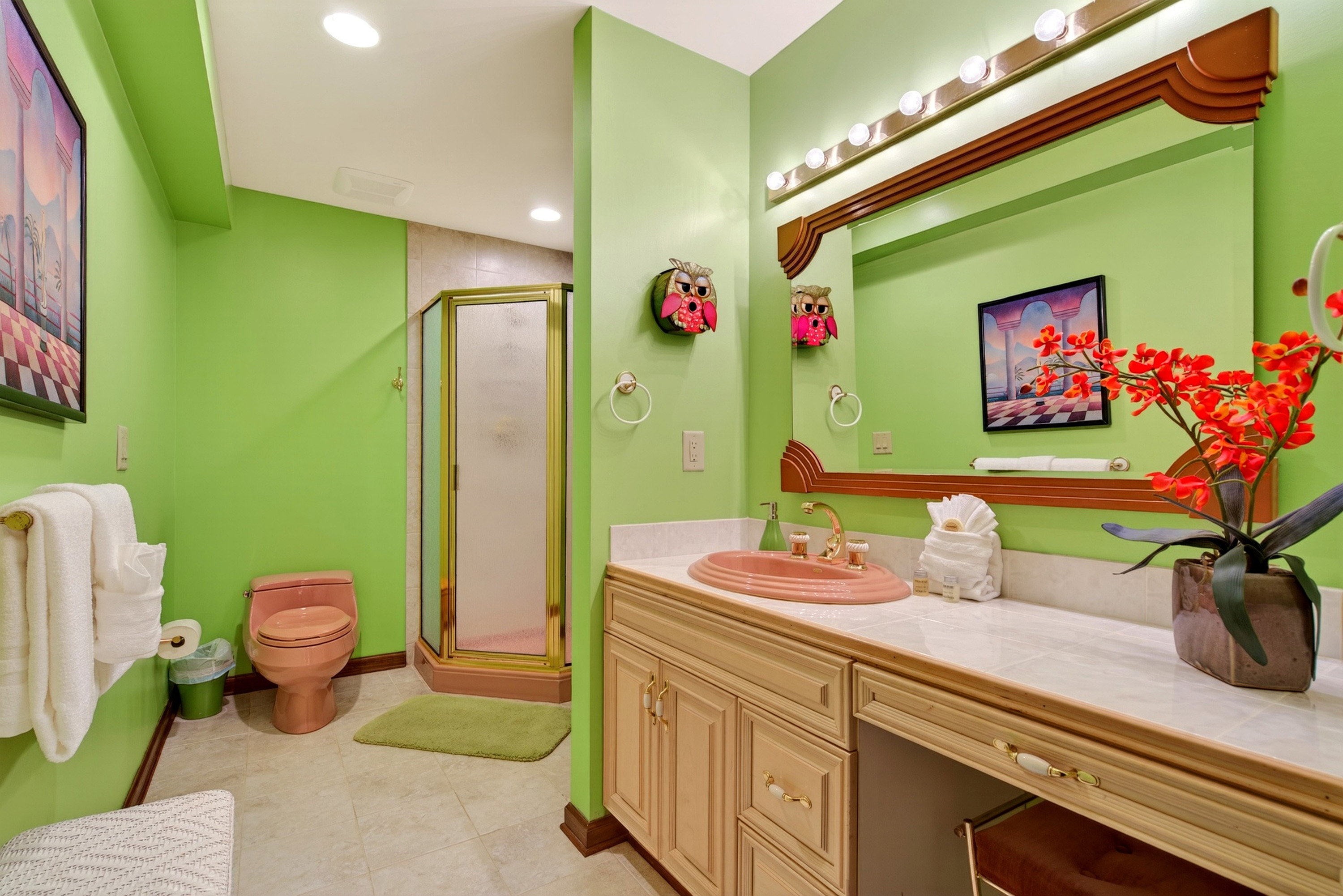 Lower level full bathroom with a shower