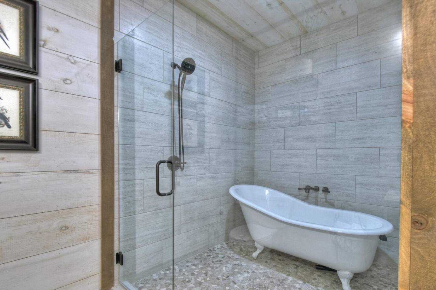 Master bathroom with luxurious tub perfect for a bubble bath.