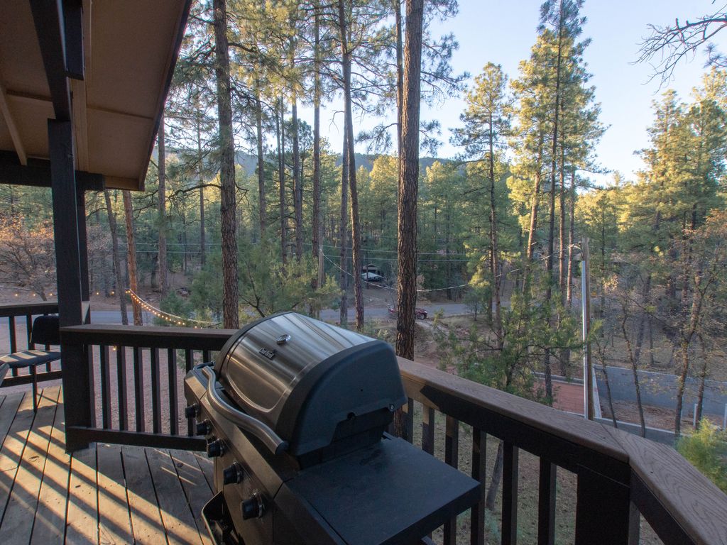 looking out at Strawberry Mountain from the #3 deck off the kitchen