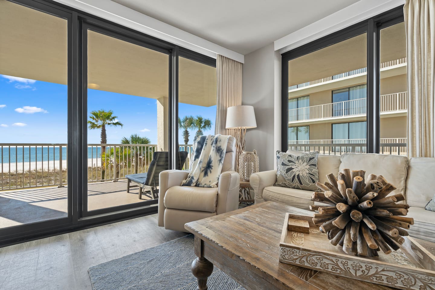 Living Room with View from Balcony