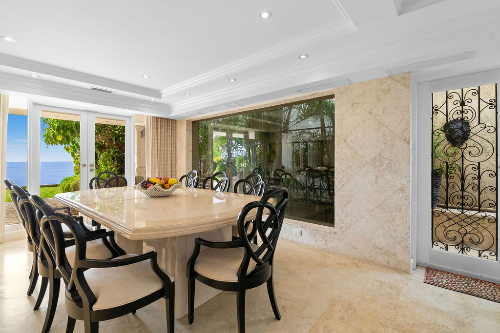 Travertine Dining room table for 8