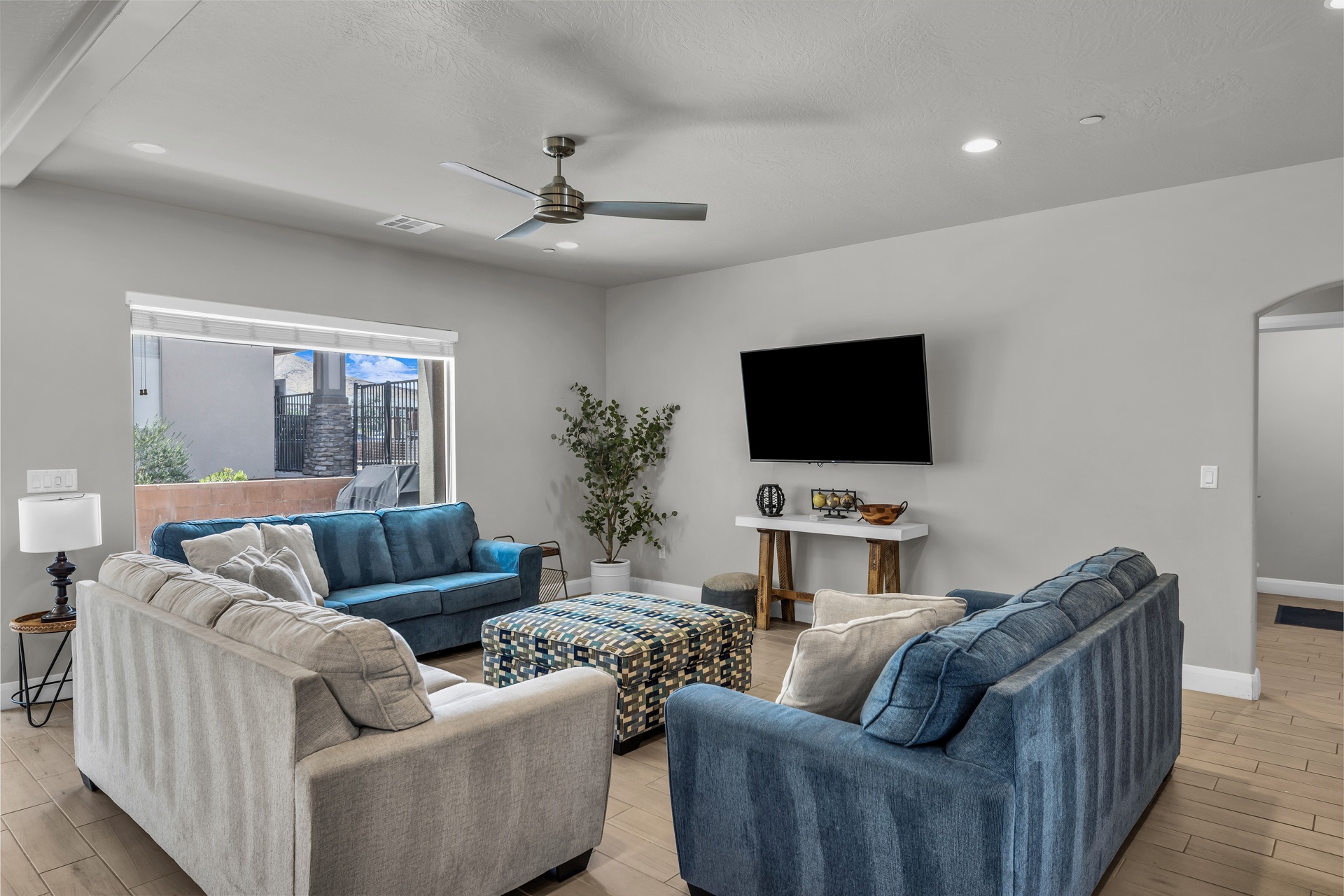 Cozy living area with smart TV