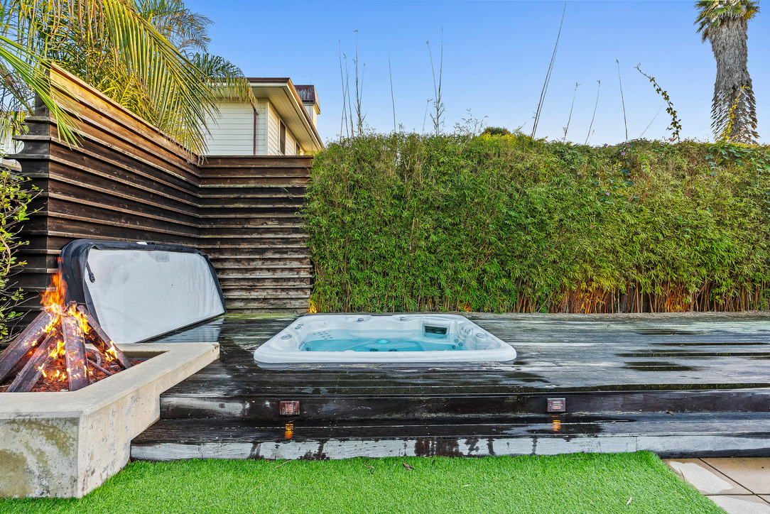 Fire pit and hot tub