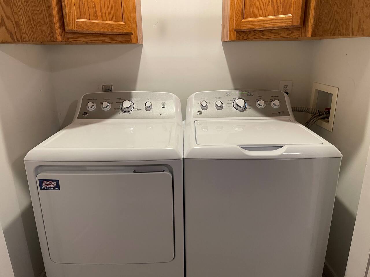 Washer and dryer located in 2nd bedroom closet