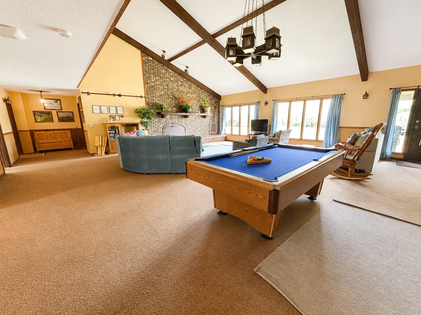 Rack 'em up! The Great Room pool table is a favorite gathering spot for guests of all ages.
