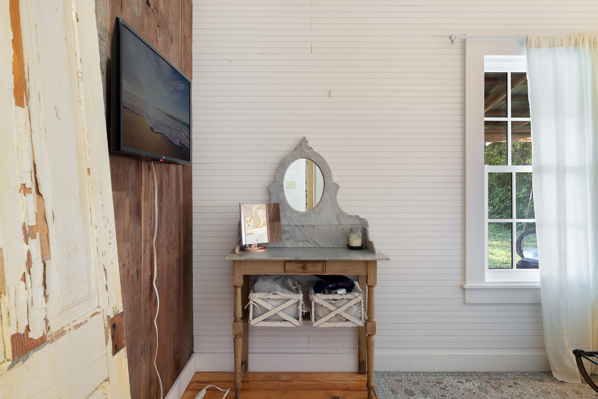 bedroom vanity area