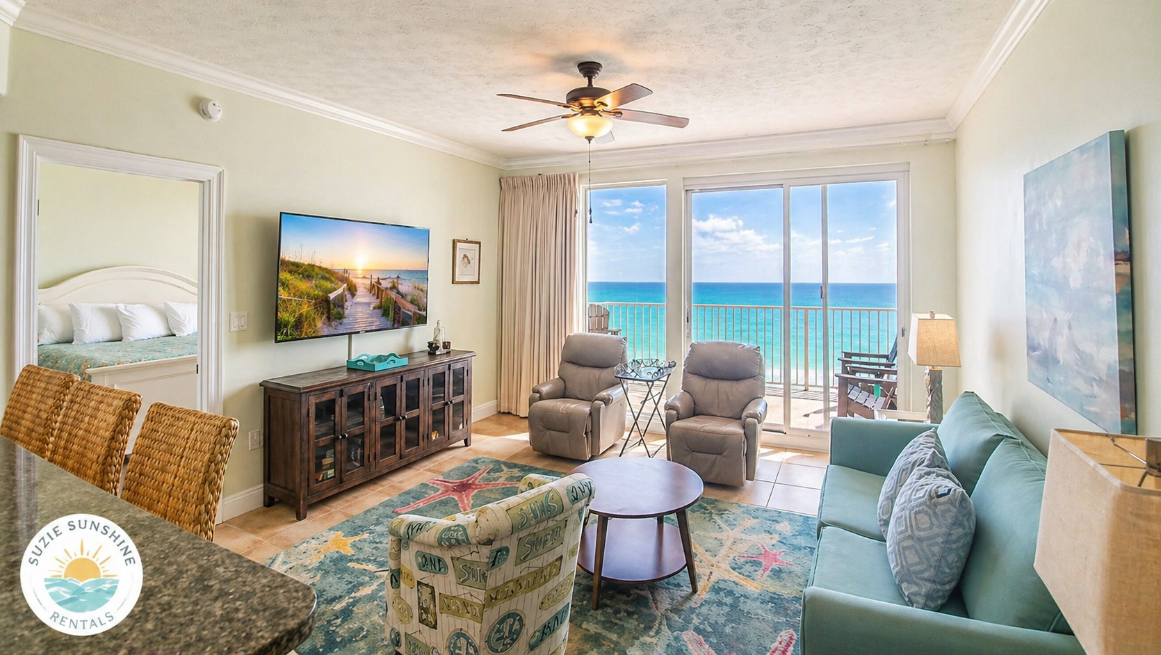 Plenty of seating for the whole family with a view.