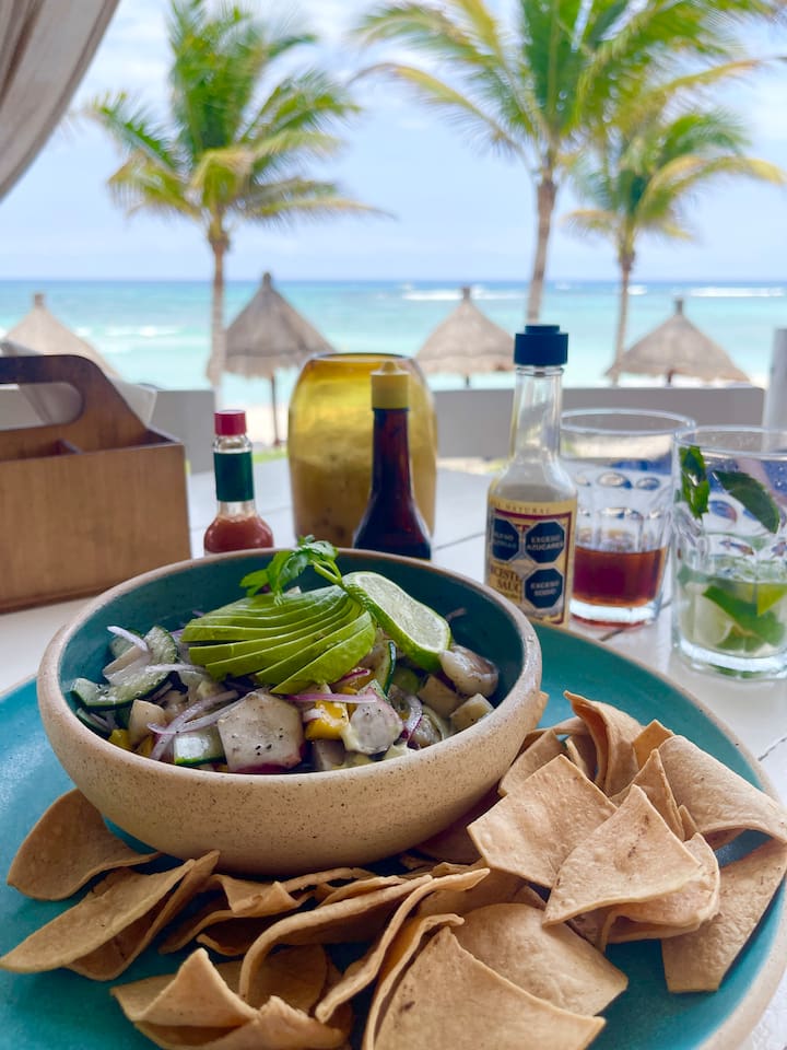 Kay Club Restaurant is located on the beach.