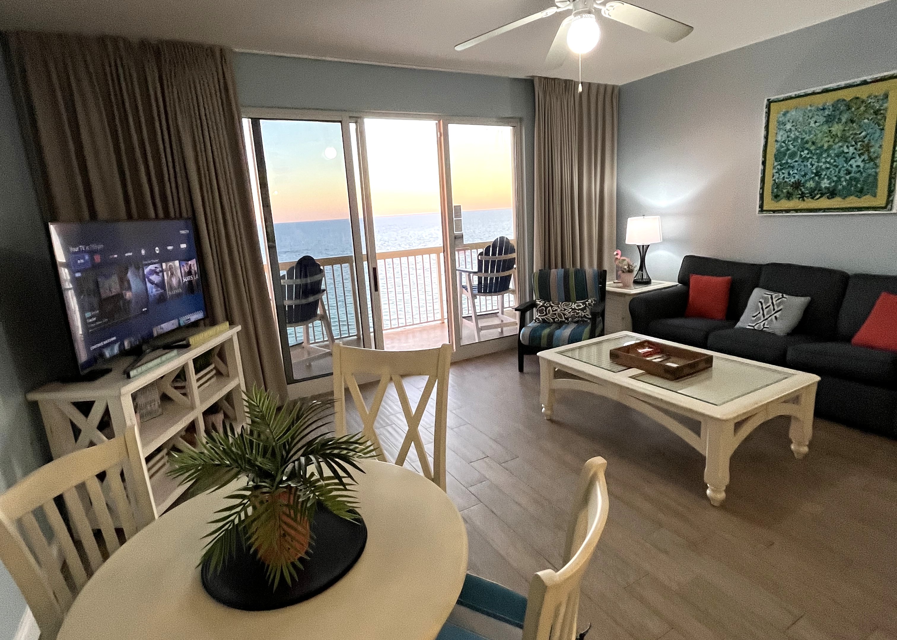 right, open-concept living space that seamlessly frames the beautiful Gulf views.