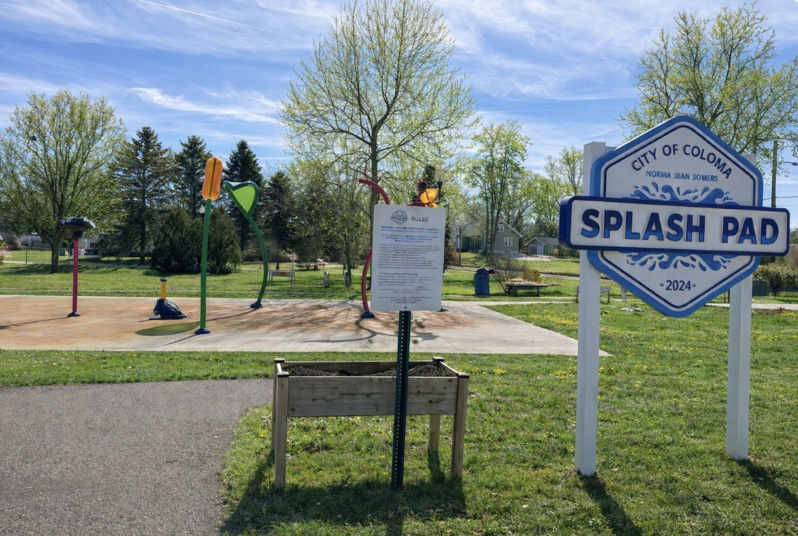 Kids splash pad 1.5 miles from the house. Open seasonally.