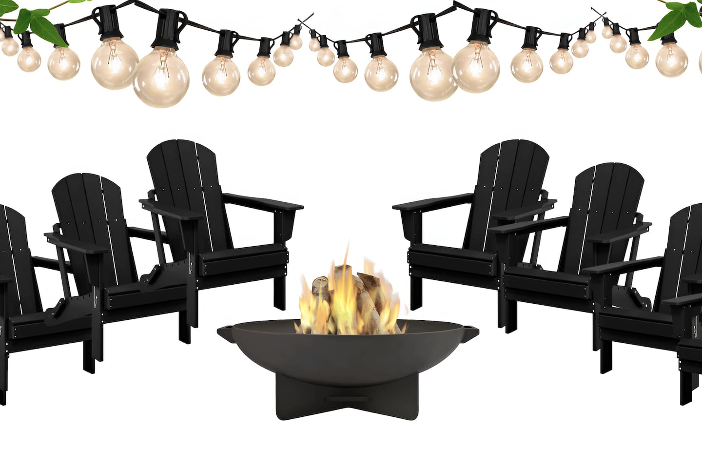 Unwind at Summit House in our premium outdoor lounge. Relax in Adirondack chairs around the glowing fire pit, all set under enchanting bistro string lights. The perfect luxury vacation rental spot for s'mores and starlit conversations.