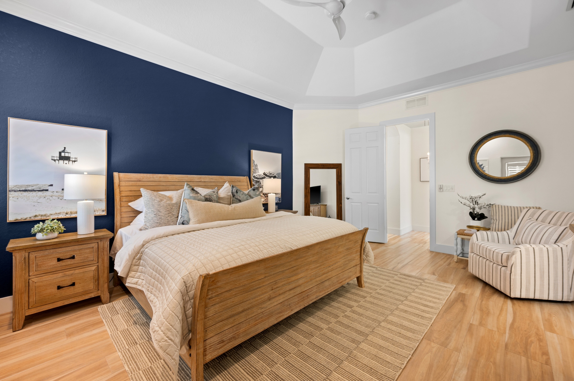 Primary Bedroom (Pool Walkout) & Attached Full Bath & Smart TV