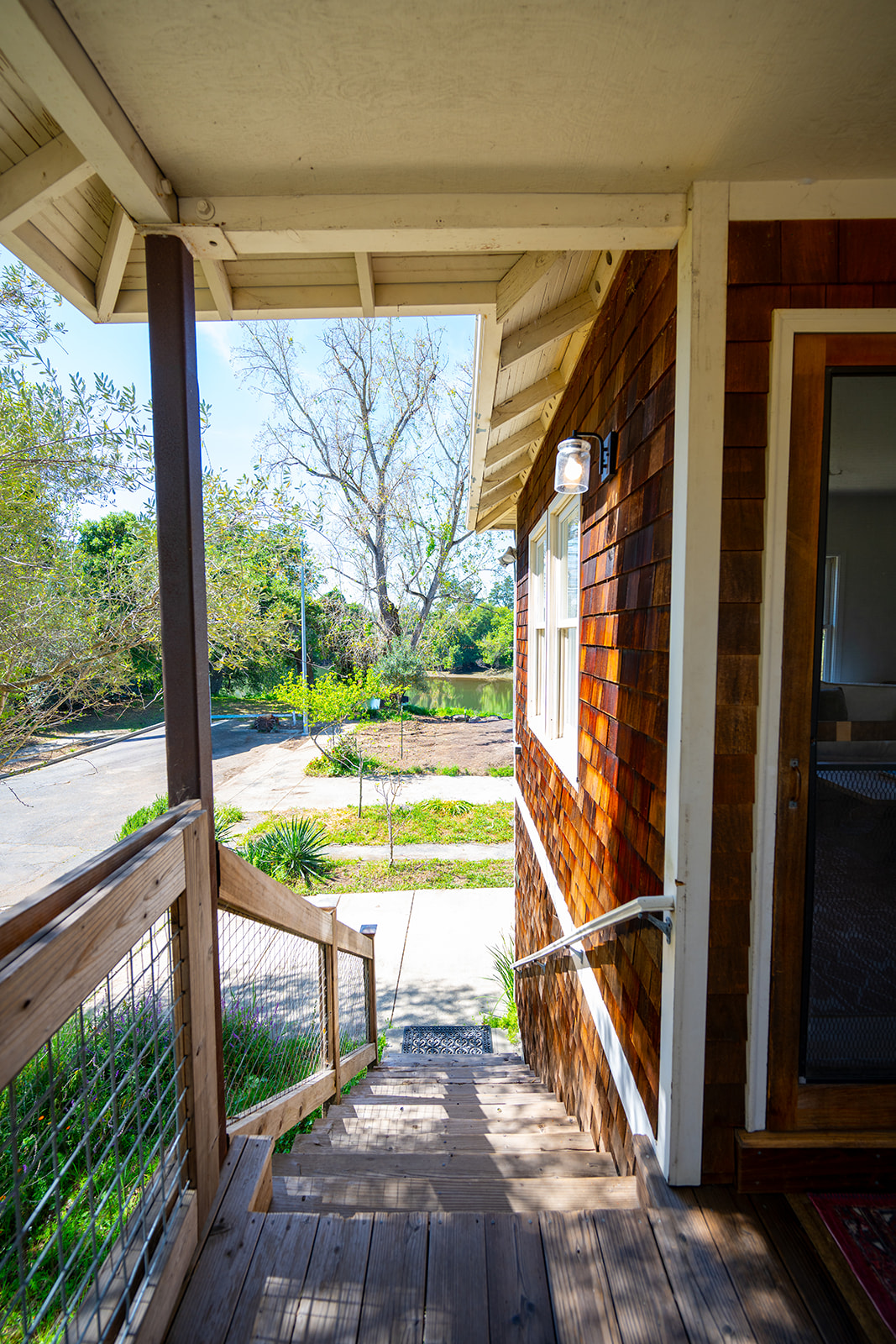 Stairs up to entrance. 