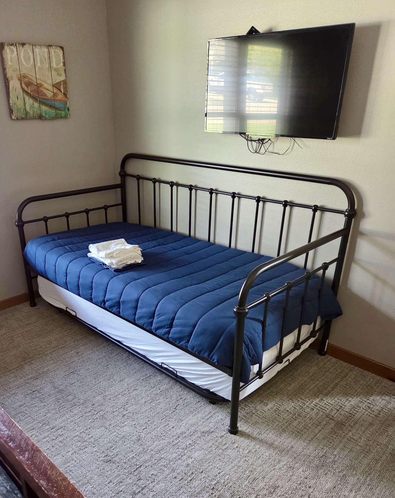 Twin maybe with trundle in Main King Bedroom