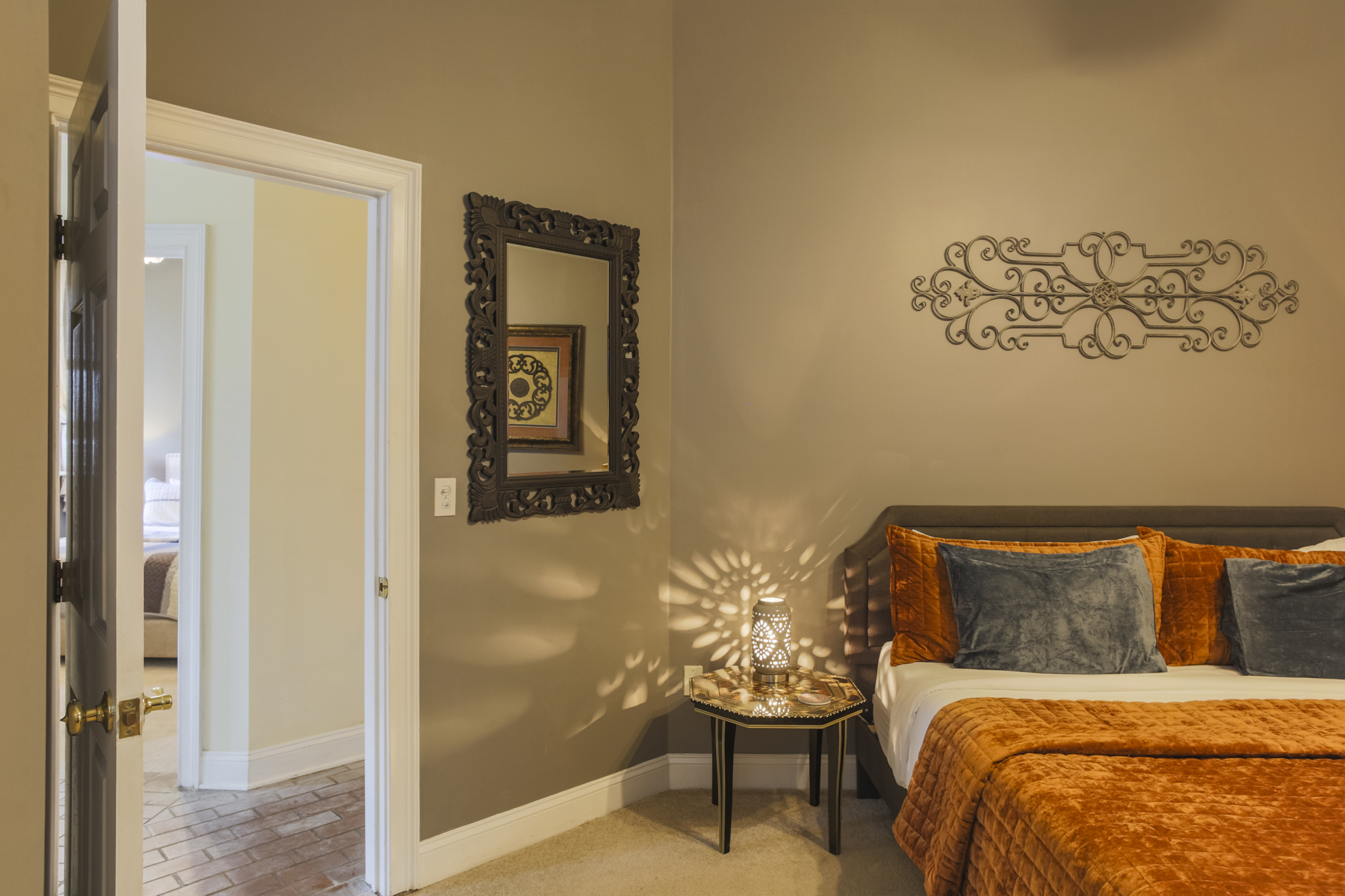 Soft lighting and thoughtful details create a cozy, inviting atmosphere.
