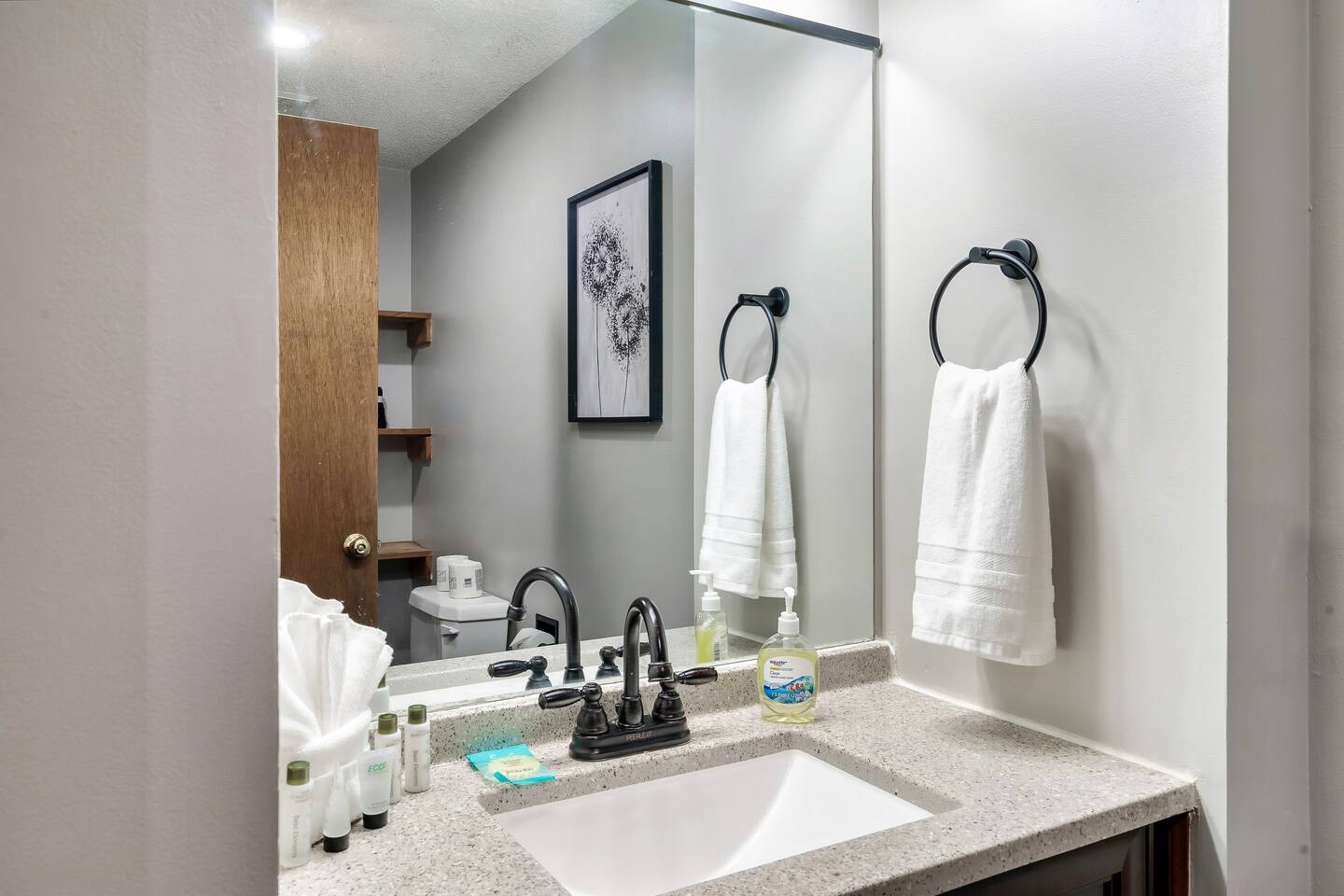 Step up into our ground floor bathroom, which features a walk-in shower! 