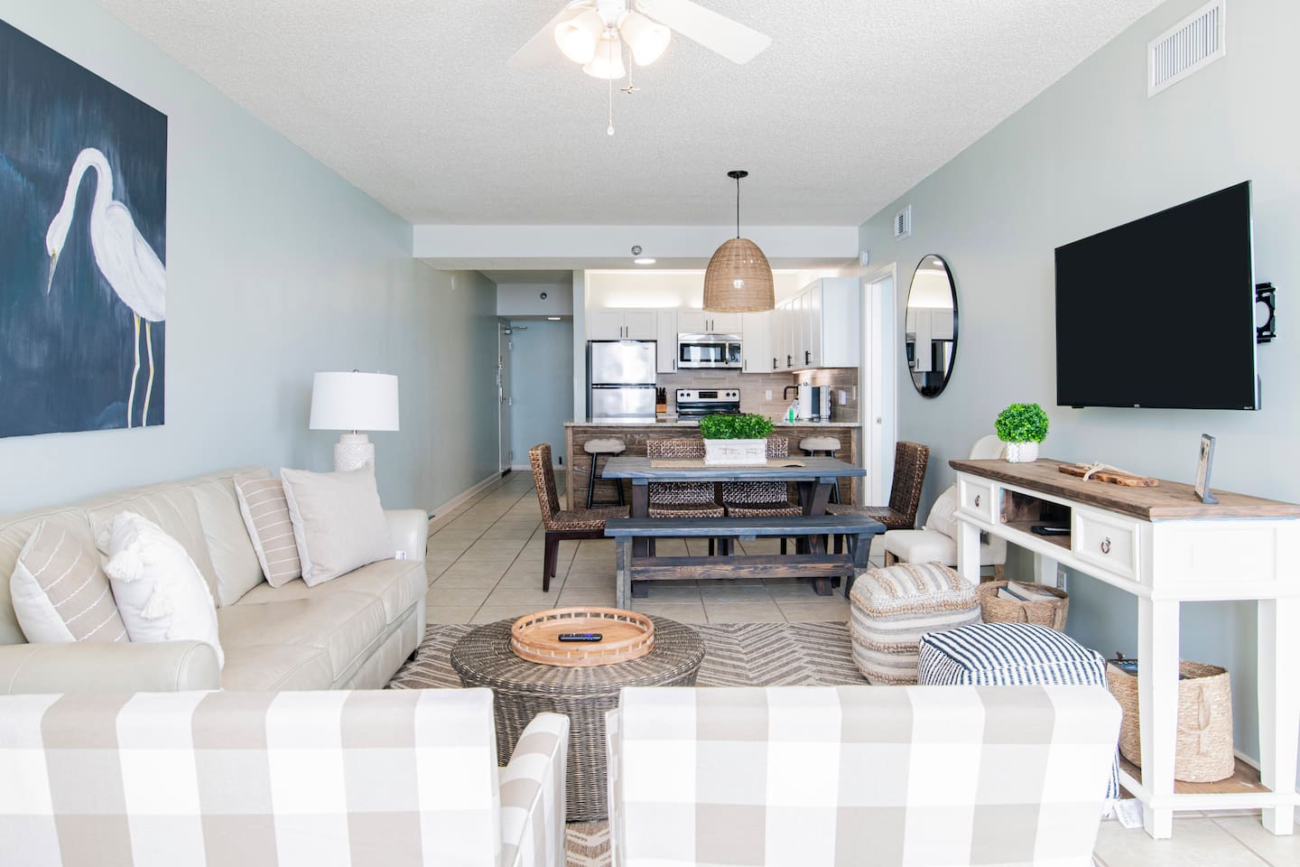 Your welcoming view in from the balcony, as you walk through the sliding glass doors. Come on in!