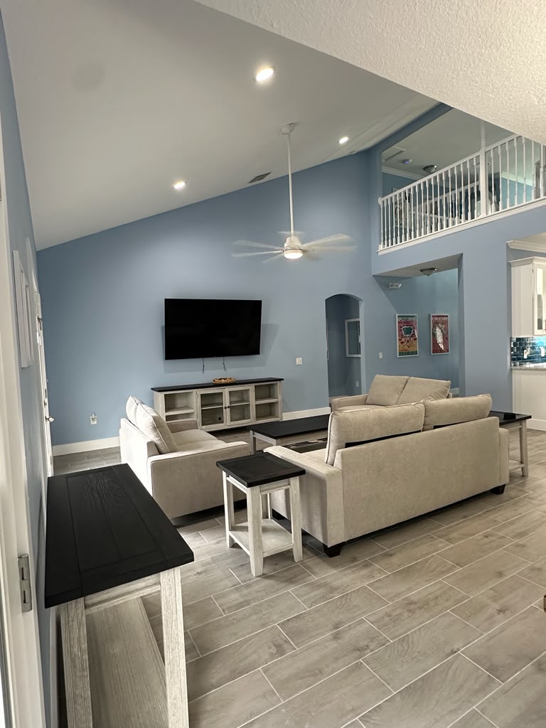 Large Open plan living room, dinning room, kitchen